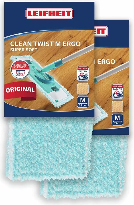 Produktbild Leifheit 2er Set Wischbezug CLEAN TWIST M Ergo super soft (2 Stk.)