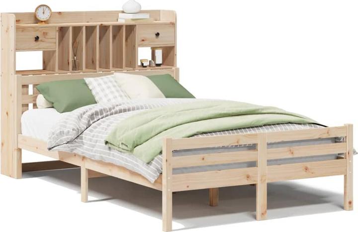 Image du produit vidaXL Lit en bois massif Lit double Cadre de lit 140x190cm en pin (140 x 190 cm)
