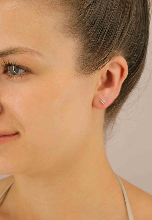 Actual product image Muau Stud earrings 6-handle setting (750/18K yellow gold)