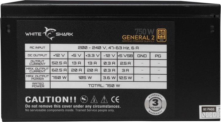 Actual product image White Shark Shark GPSU-750W General-2 750W 80+ GOLD Full Modular (750 W)