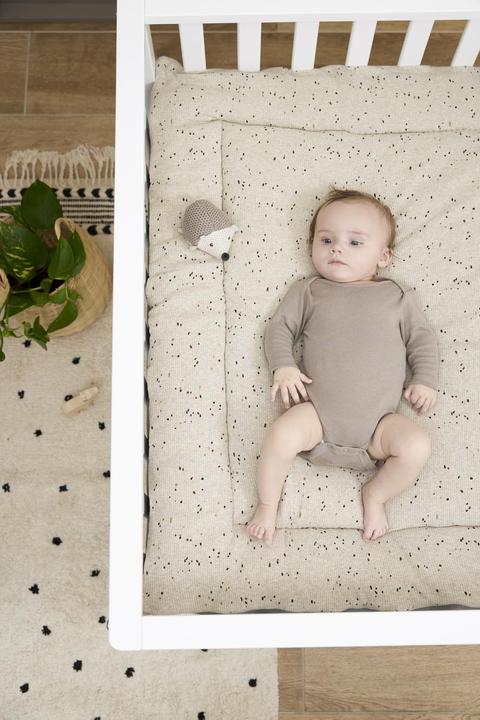 Actual product image Meyco Baby Rib Mini Spot Playpen Pad - sand melange (80 cm, 100 cm)