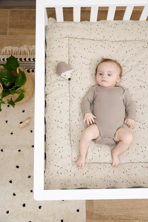 Actual product image Meyco Baby Rib Mini Spot Playpen Pad - sand melange (80 cm, 100 cm)