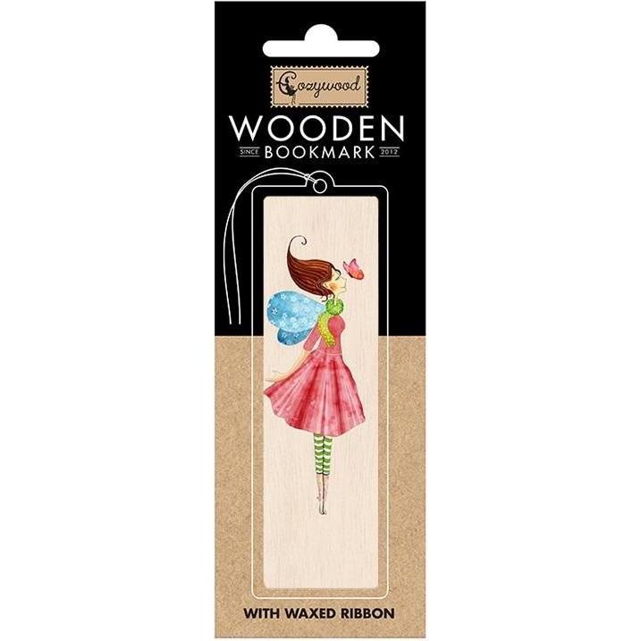 Cozywood, Accessori per scrivania, Holzlesezeichen Frau mit Schmetterling