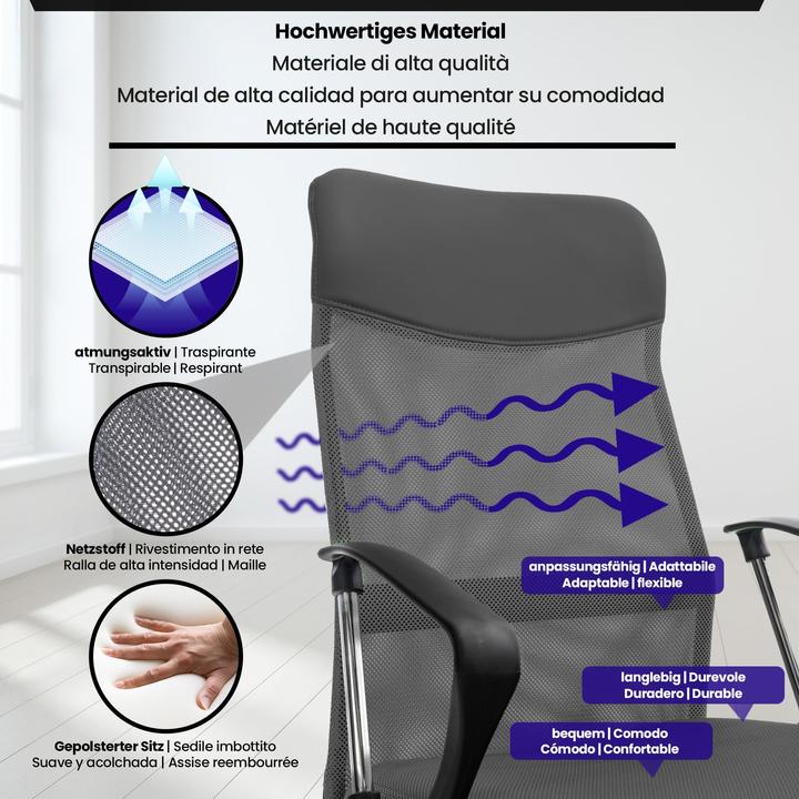 Produktbild Swisshandel24 Bürostuhl Washington, grau