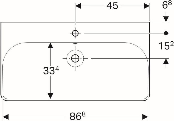 Produktbild Geberit Washbasin, Smyle Square, 90x48 cm (480 mm, 900 mm)