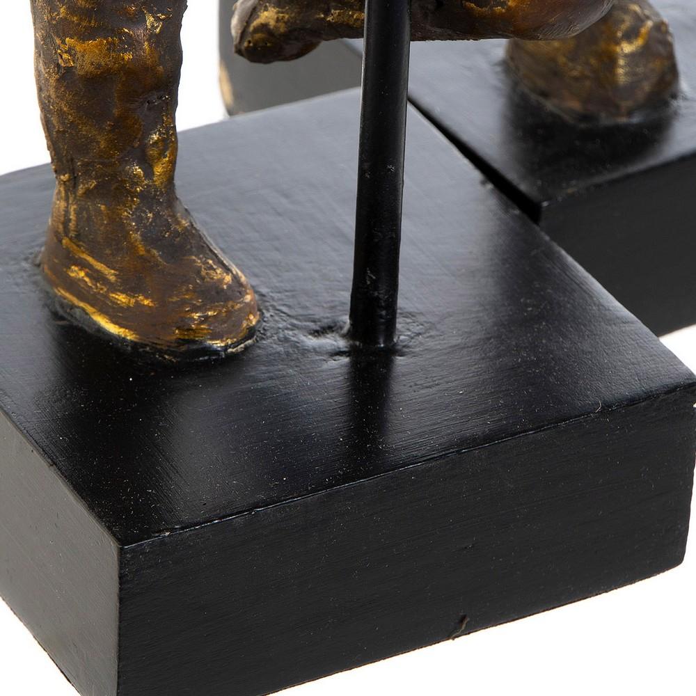 Thumbnail - DKD Home Decor, Deko Objekt, Deko-Figur 20 x 10 x 31 cm Gold Aluminium Mango-Holz Ballett-Tänzerin Moderne (20 x 10 x 31...