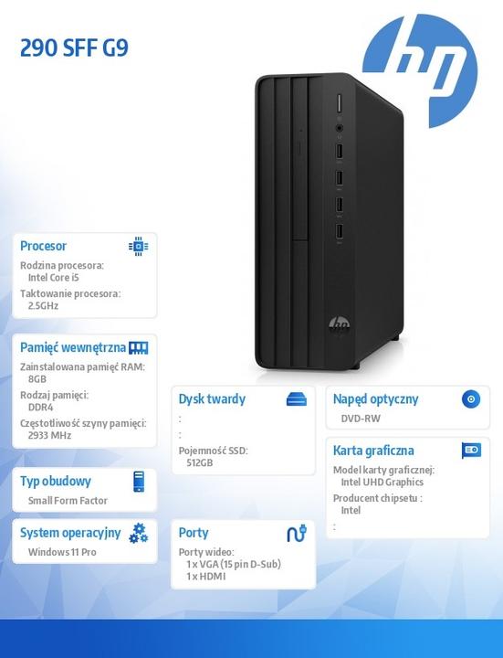 Produktbild HP Pro SFF 290 G9 (Intel Core i5-12400, 8 GB, 512 GB)