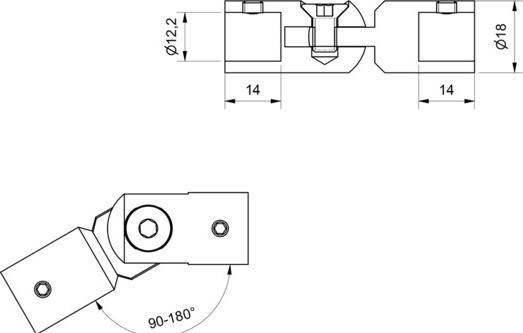 Actual product image OK-Line Gelenkstück 90-180° für ø12mm, V2A
