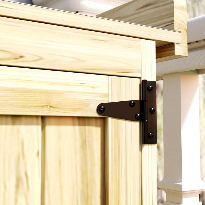 Produktbild Outsunny Gartenschrank Tannenholz, Edelstahl Naturholz