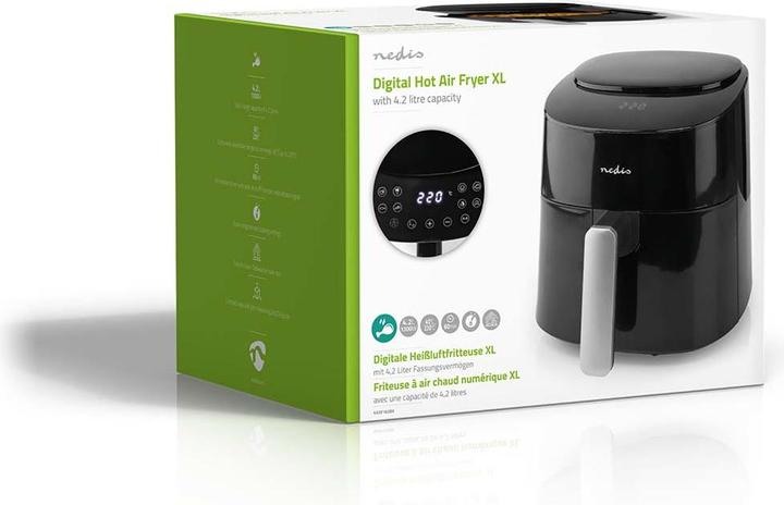 Productafbeelding Nedis Heteluchtfriteuse | 4,2 l | Timer: 240 min | Aantal vooraf ingestelde programma's: 8 | Digitaal | (EU-stekker)