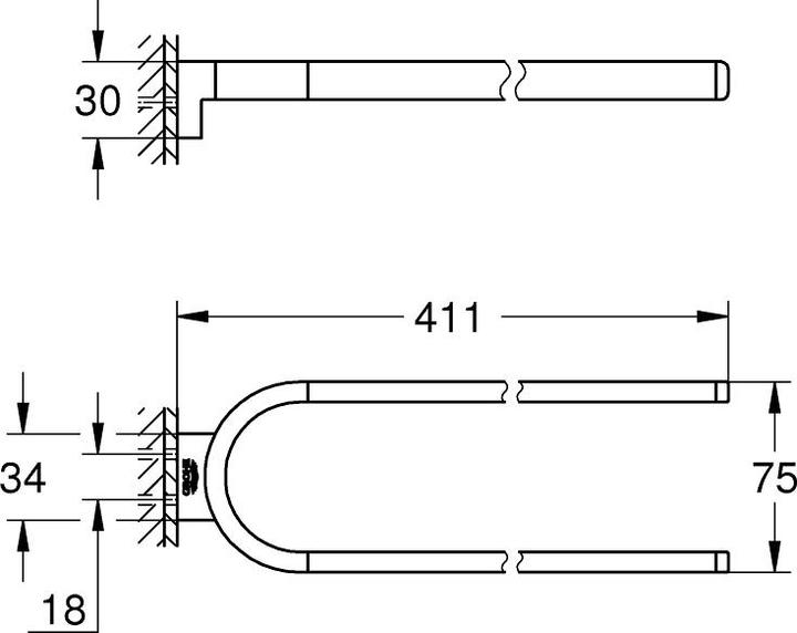 Productafbeelding Grohe Handdoekstang Selection dubbel hard grafiet geborsteld 41059AL0