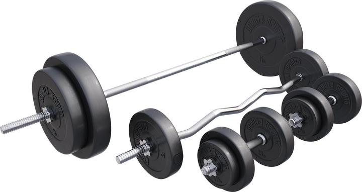Gorilla Sports Barbell set (2 x 5 kg, 2 x 15 kg, 2 x 10 kg, 4 x 2.5 kg, 4 x 1.25 kg)