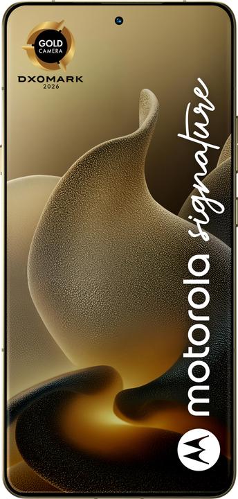 Produktbild Motorola Moto Signature 6.8 Dual SIM Android USB Type-C 16 GB 512 GB 5200 mAh Olivgrün (512 GB, Gold, PANTONE Martini Olive, 6.78", Dual SIM, 5G)