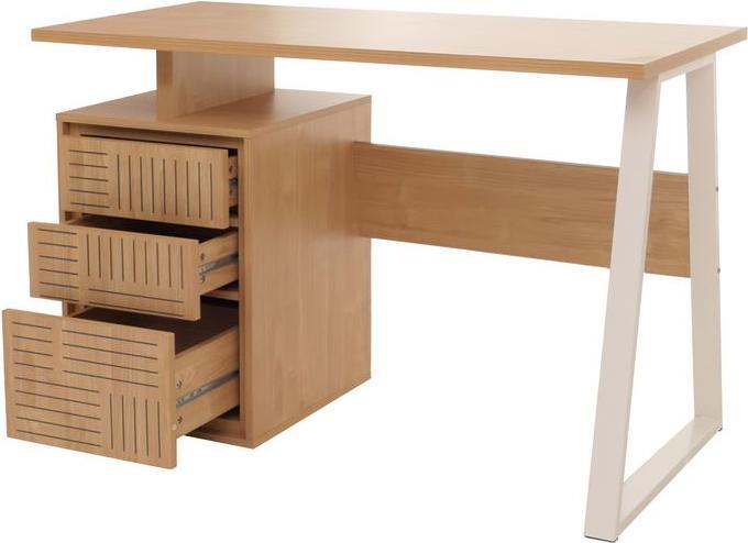 Mendler Schreibtisch HWC-O32, Melamin Holz, 77x118x58cm – ulme natur