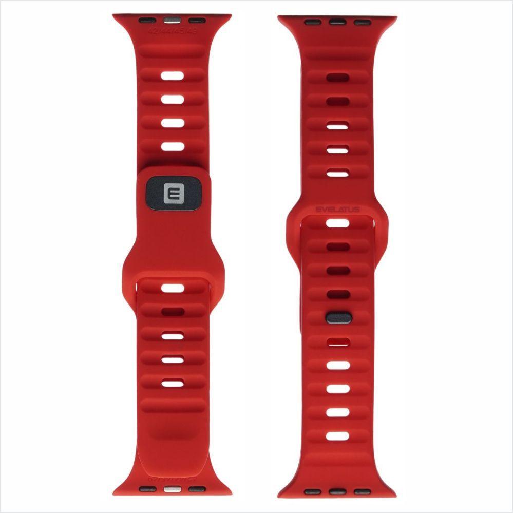 Evelatus Strap Watch 42/44/45 Sport Silicone Loop Dark Cherry (Silicone), Cinturini per orologi, Rosso