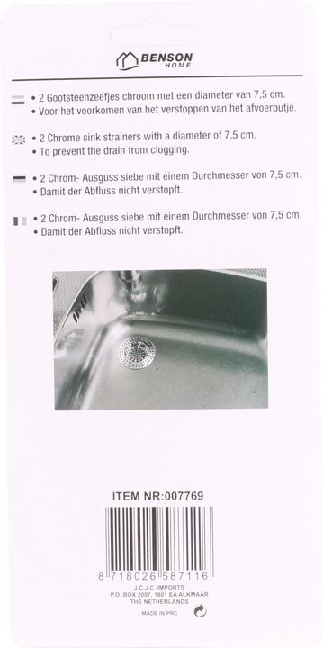 Image du produit Benson Home Grille d'évier chrome 2 pcs