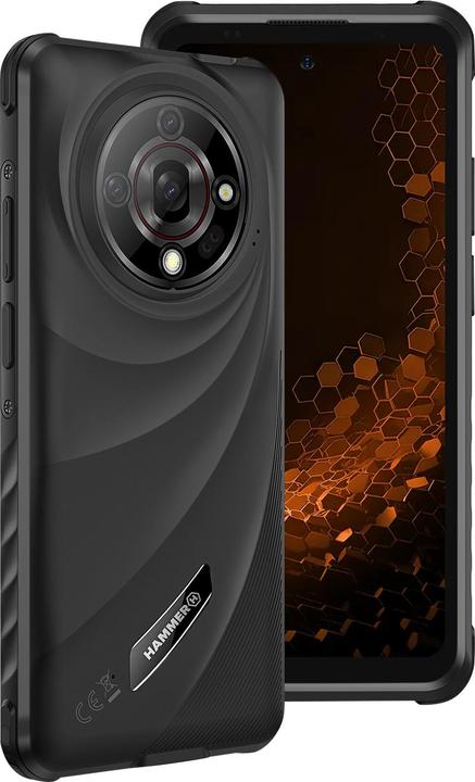 Image du produit Hammer Stossfestes Android 14 Smartphone 6,56" Akku 6050mAh (128 Go, Noir, 6.56", Double SIM, 4G)
