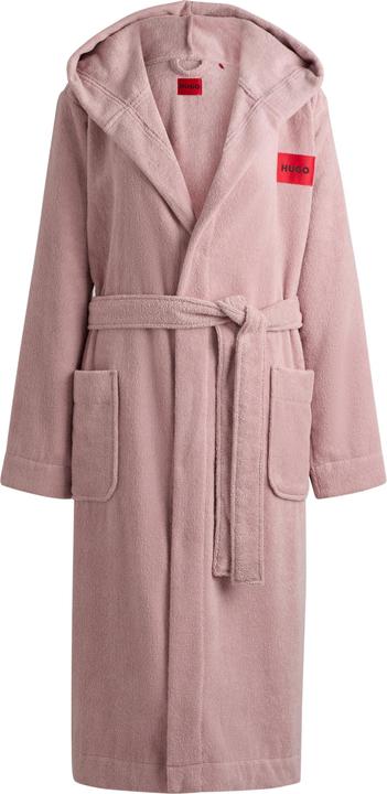 HUGO Hooded Robe with Pockets and Logo Label (L)