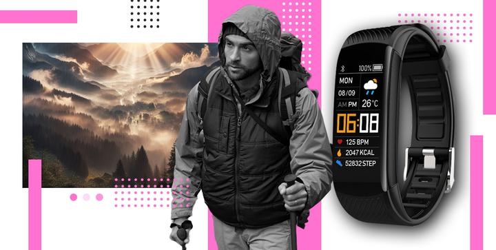 Produktbild Giewont Fit&GO Duo GW200-4 Smartband – Schwarz + Think Pink Armband (3G)