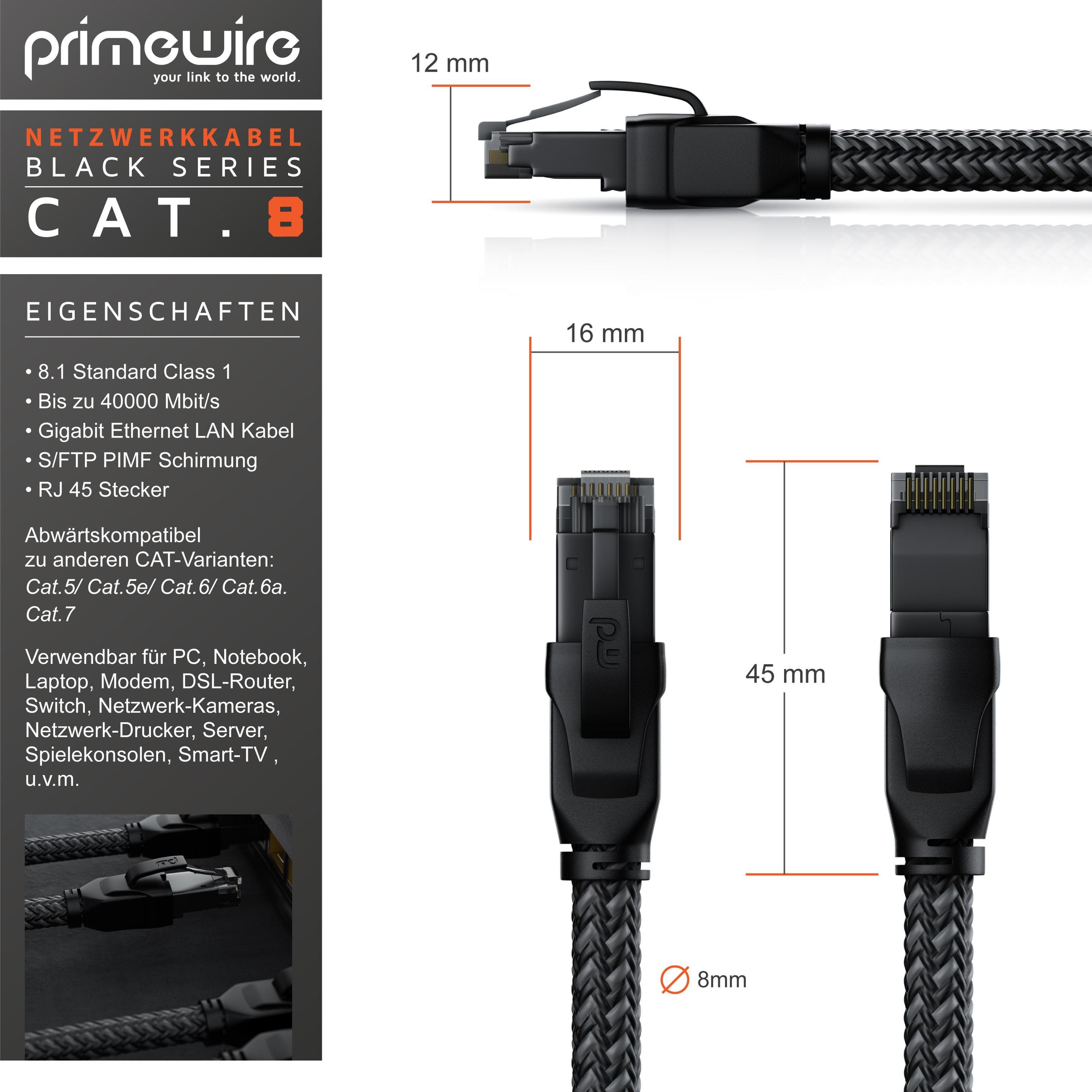 Thumbnail - Primewire Netzwerkkabel CAT.8, RJ-45, Ethernet, Patchkabel CAT 8, Gigabit Ethernet 40 Gbit/s S/FTP LAN Kabe (S/FTP, CAT8...