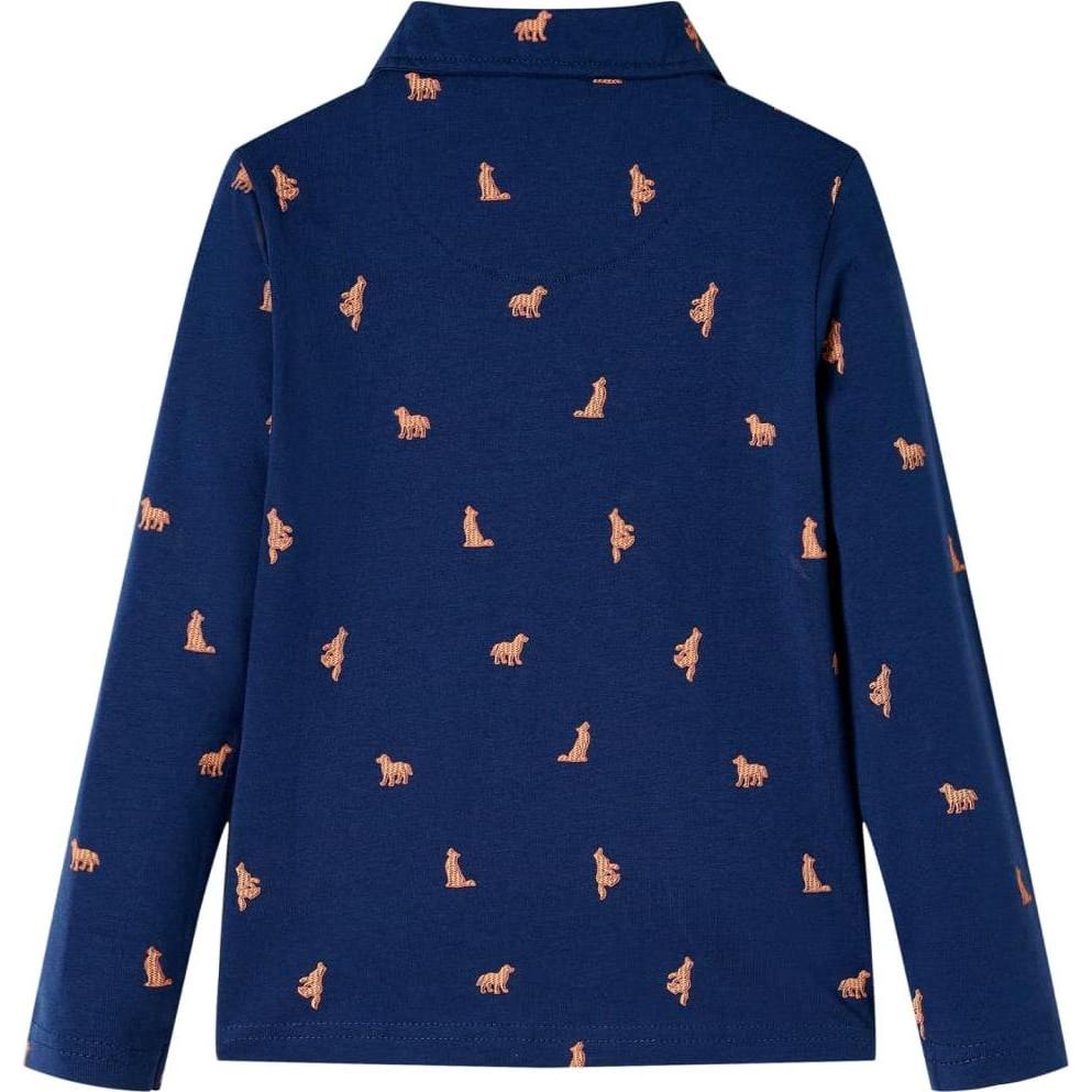 Thumbnail - VidaXL, Jungen, Hemd, Kinderhemd Marineblau 128,Material: 100 % Baumwolle,Farbe, Blau, (128)