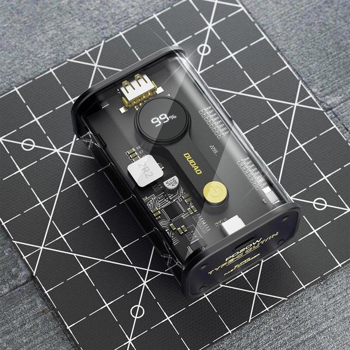 Actual product image Dudao power bank 10000mAh 1xUSB-C / 1xUSB-A 22.5W PD black (K16) (10000 mAh, 22.50 W, 37 Wh)