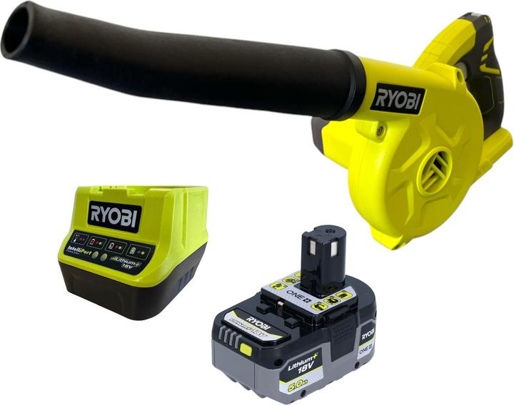 Image du produit Ryobi R18TB Souffleur sur batterie 18 V 200 km/h + 1x batterie 5,0 Ah + chargeur (Fonctionnement sur batterie, Souffleur de feuilles)