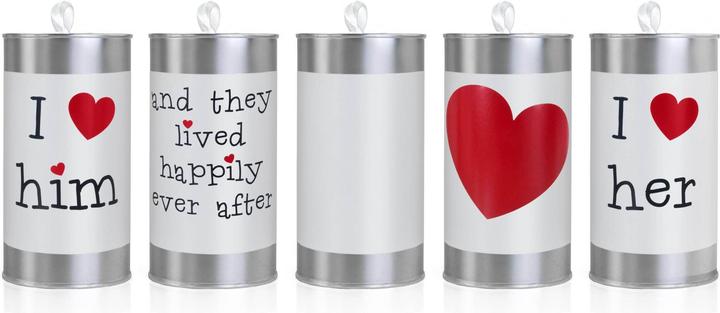 Produktbild Partydeco Partyaccessoire Autodekoration Blechdose Silber/Weiss/Rot