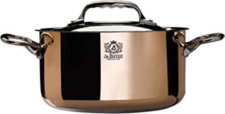 Image du produit de Buyer Prima Matera Marmite à légumes avec couvercle à induction (16 cm, Casserole, Acier inoxydable, Cuivre)