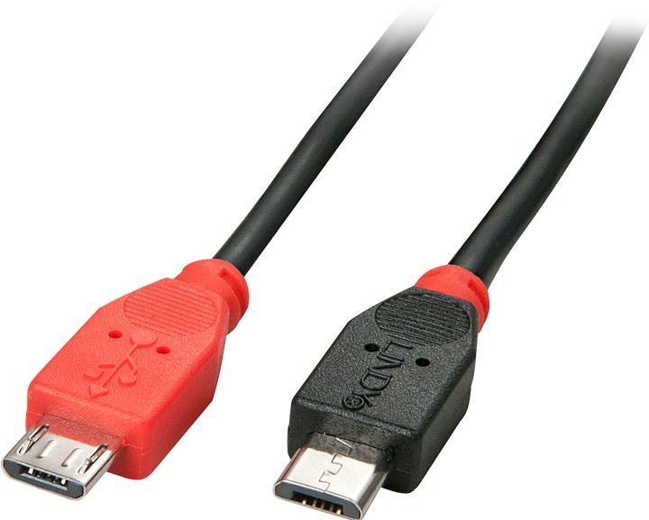 Produktbild Lindy USB 2.0 Kabel Typ Micro-B / Micro-B OTG, 1m Micro-B Stecker an Micro-B Stecker (1 m, USB 2.0)