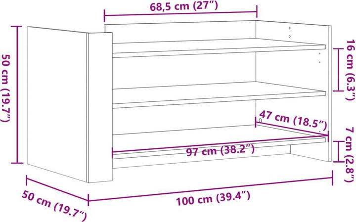 Image du produit vidaXL Couchtisch (50 x 100 x 50 cm)