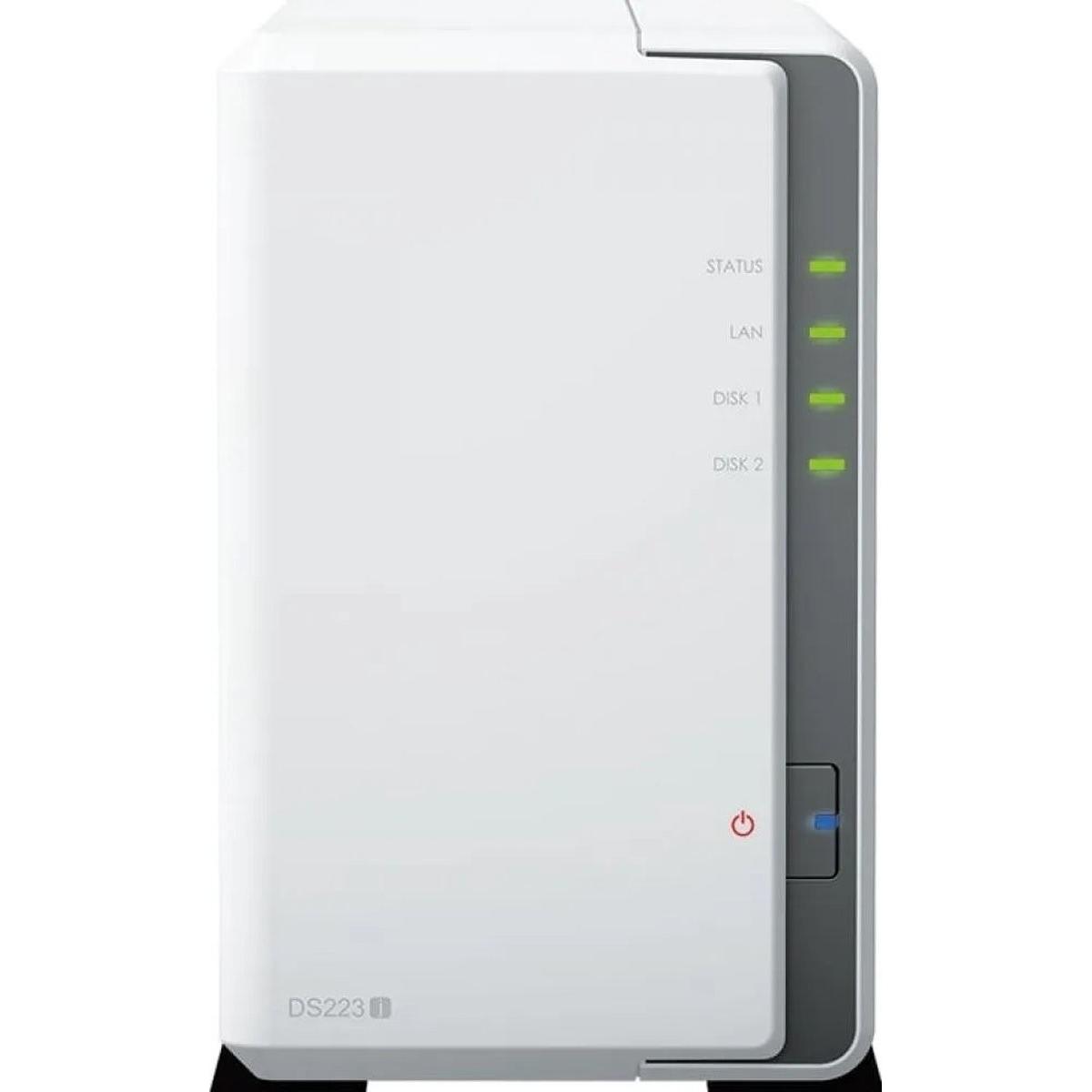 Synology DS223j 2Bay 8TB NAS met 2x 4TB HAT3300-4T HDD (2 x 4 TB), NAS, Weiss