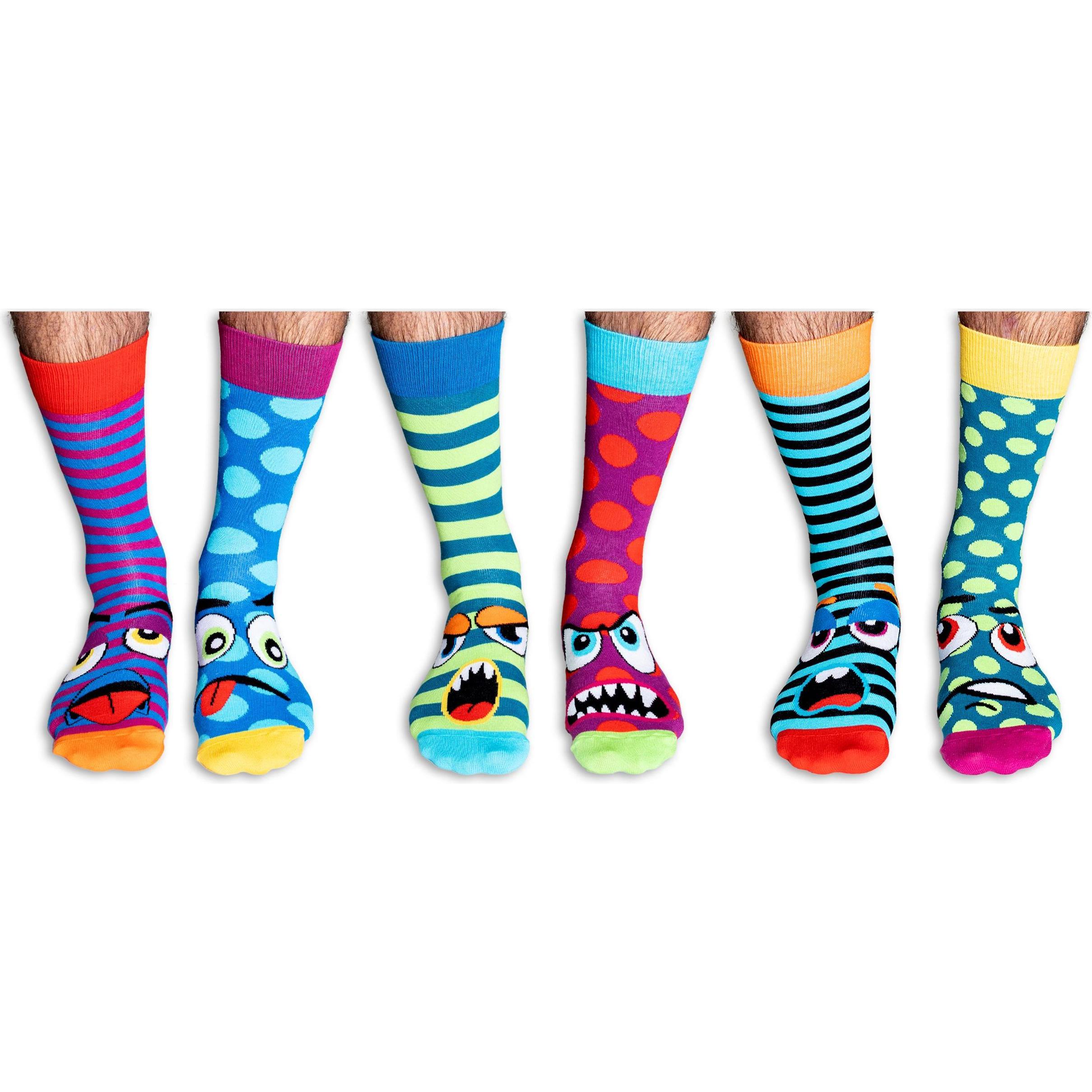 United Oddsocks, Herren, Socken, Grump Heads, Mehrfarbig, (3er Pack, 39 - 46)