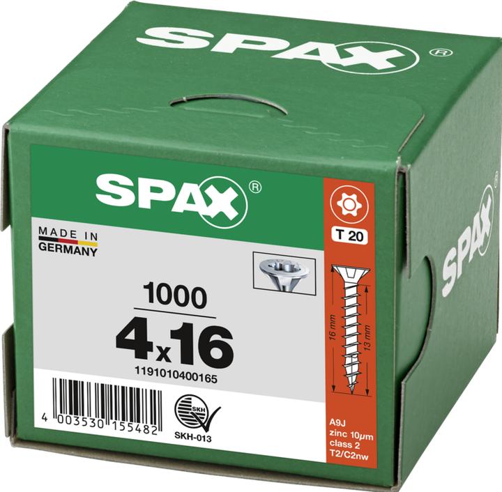 Produktbild Spax Spanplattenschrauben SK T20 4,0x16 mm (1000 Schrauben pro Stück)
