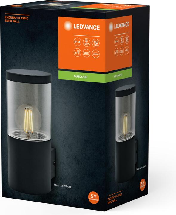 Image du produit Ledvance Endura Classic Ebro Wall E27 Gris foncé (E27, IP44)