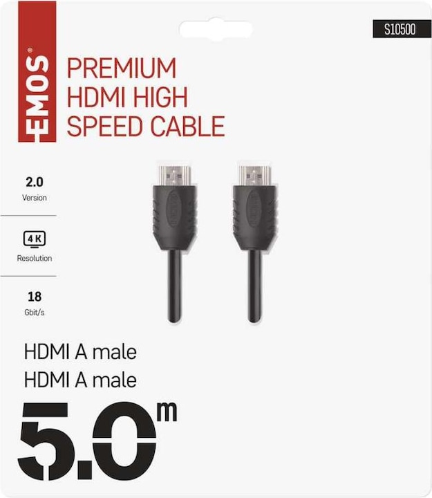 Produktbild Emos High Speed HDMI Kabel 2.0 A Stecker – A Stecker 5m (5 m, HDMI)