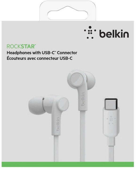 Actual product image Belkin Rockstar In-Ear Headphones USB-C Connector ws. (ANC, Cable)
