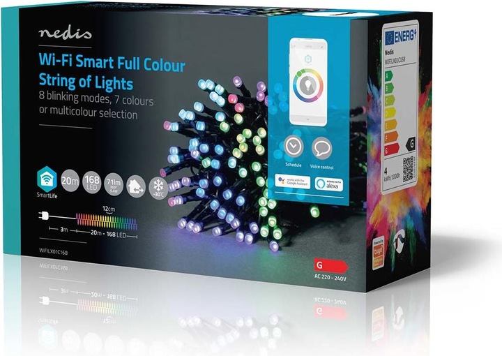 Image du produit Nedis SmartLife Décorative LED | Cordon | Wi-Fi | RGB | 168 LED"s | 20.0 m | Android™ / IOS (20 m)