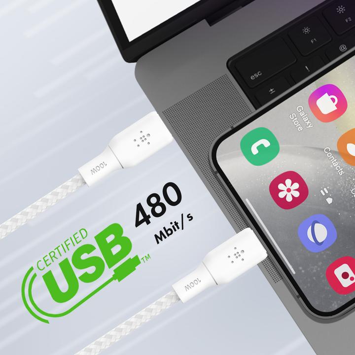 Produktbild Belkin USB C – USB C (3 m, USB 2.0, 100 W)