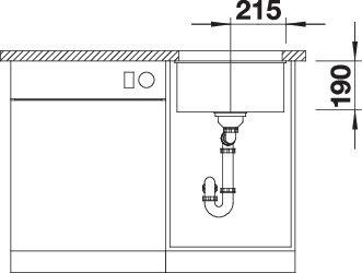 Actual product image Blanco SUBLINE 400-U (Undermount sink, 43 cm, 46 cm)