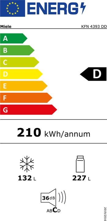Energie-Label Miele KFN 4393 DD (359 l)