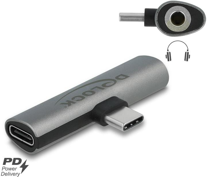 Actual product image Delock USB Type-C to jack socket and USB Type-C (USB Type C, 3.5mm socket)