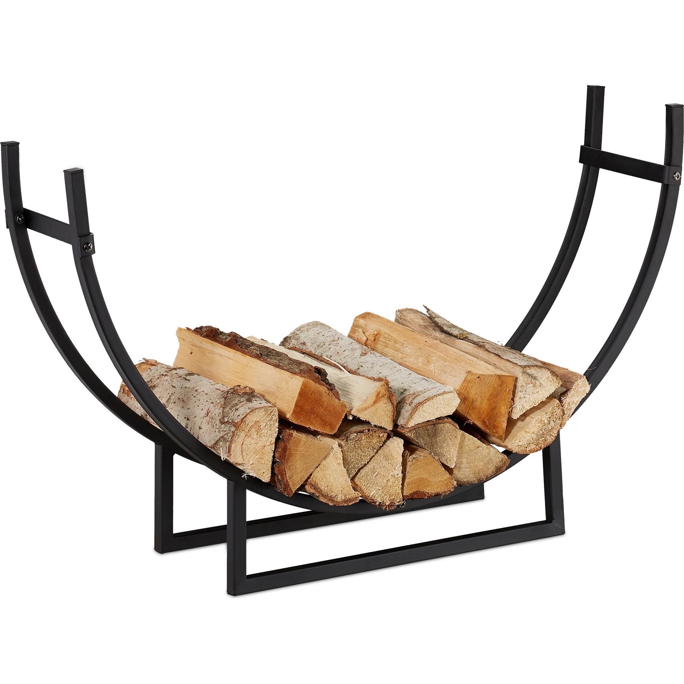 Relaxdays, Zubehör Kerzen + Kamin, Kaminholzregal (92 x 21 x 55 cm)