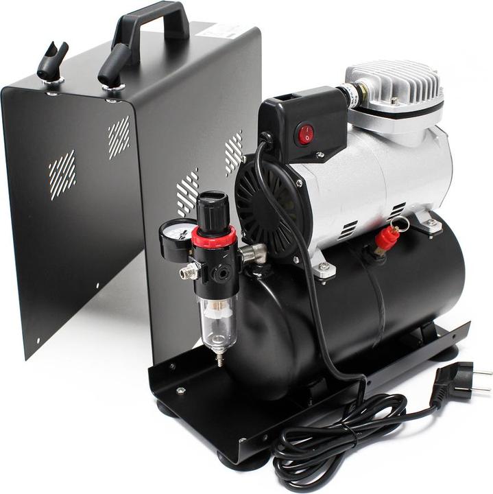 Actual product image Wiltec Airbrush Compressor AF186A 4 bar Single Cylinder Compressor with Automatic Switch-off and Air Tank (4 bar, 3 l)