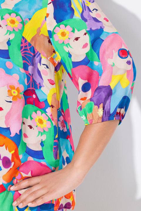 Produktbild Angel of Style Bluse, A-Linie, Gesichter-Muster (52)