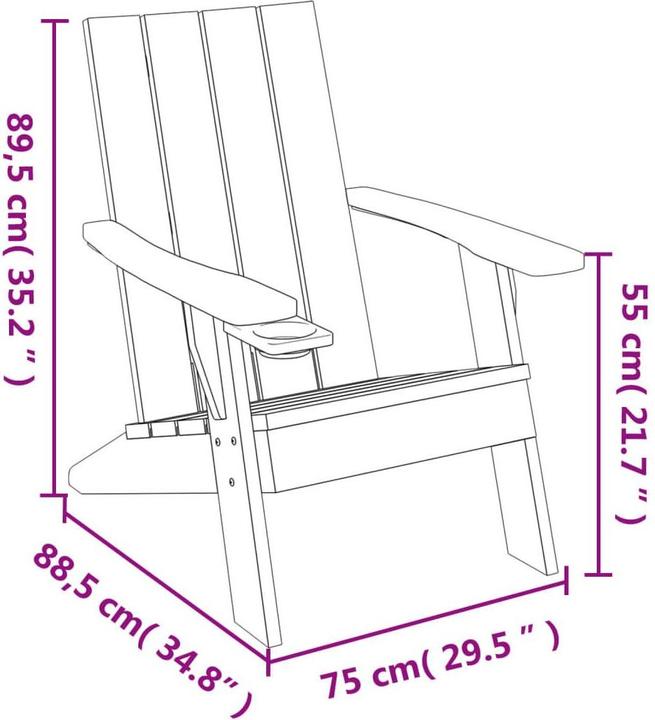 Produktbild vidaXL Adirondack Gartenstuhl
