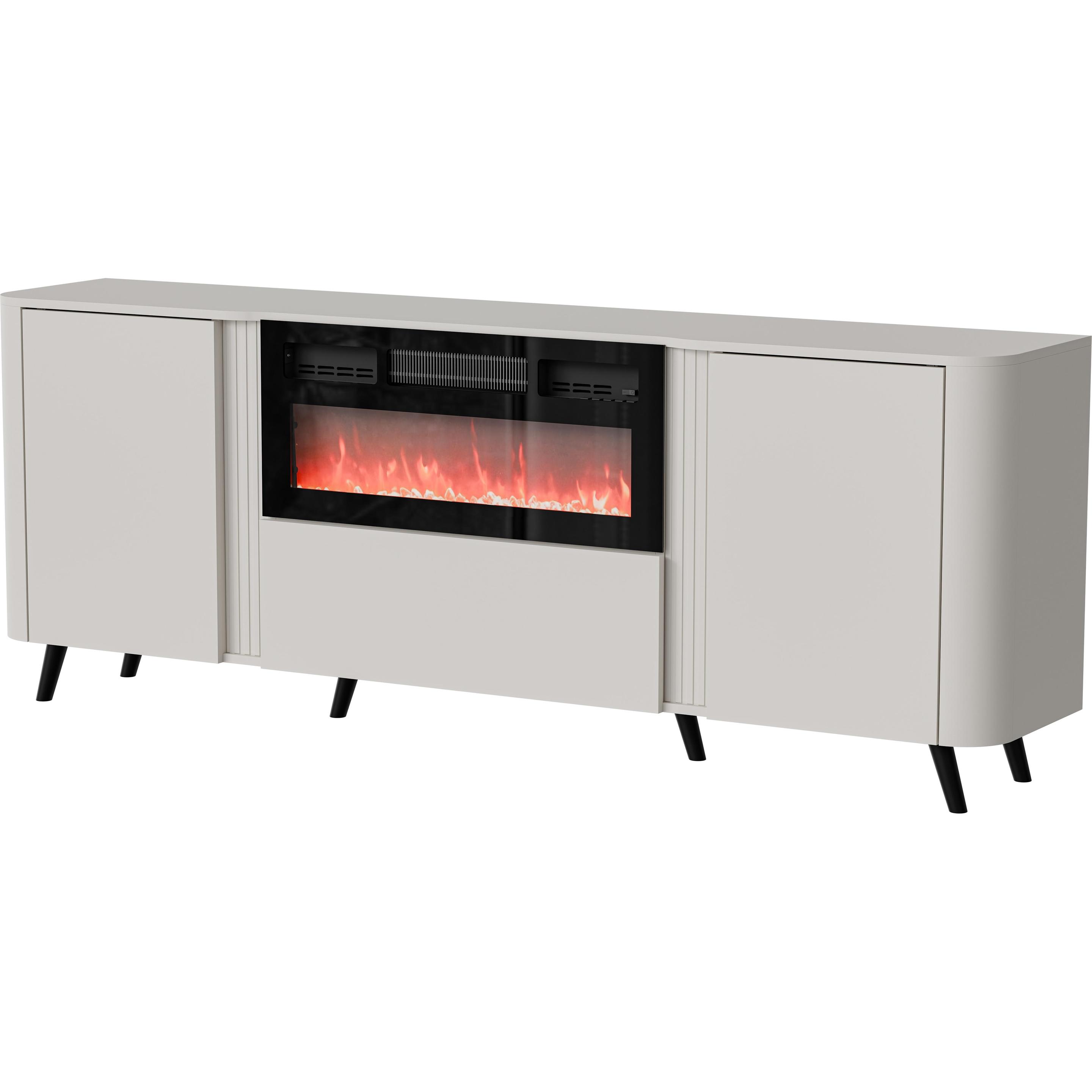 Cama, Kommode + Sideboard, Volare Kommode 200 x 39 x 75 cm Kaschmir + Kamin (200 x 39 x 75 cm)
