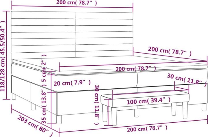 Immagine prodotto vidaXL Boxspringbett (200 x 200 cm)