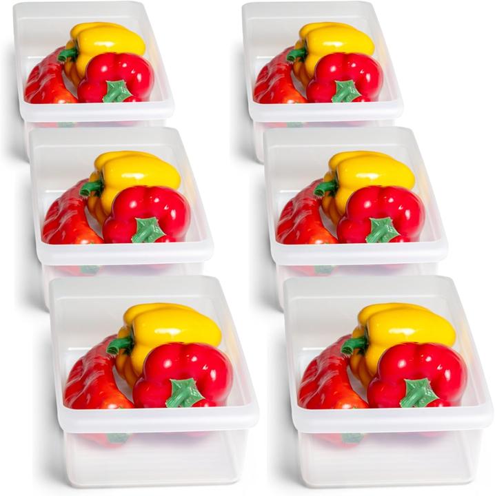 Novaliv 6X Kühlschrank Organizer 30,5 x 7,5 x 16 cm BPA-frei Ordnung Made in Germany Leicht Reinigen