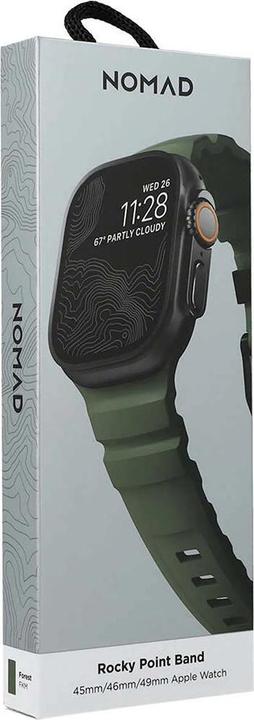 Actual product image Nomad Rocky Point Band 42/44/45mm Forest (45 mm, Leather, Plastic, Titanium, Tyres)